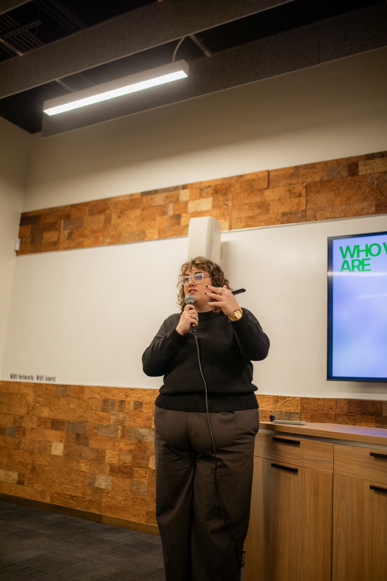 Kaitlyn Webb, founder of Webb Marketing, speaking to an audience